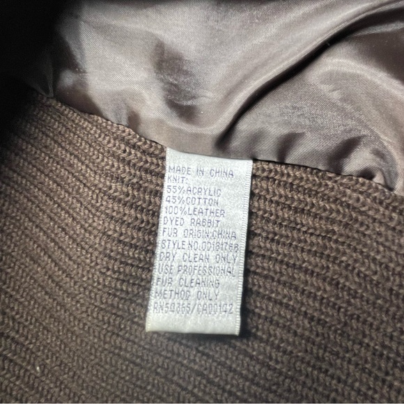 Vintage Suede Rabbit Brown Sweater Jacket - Picture 2 of 7